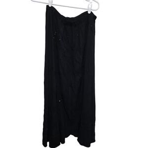 Chicos design skirt womens size medium 1 black maxi sequin pullon elastic waist